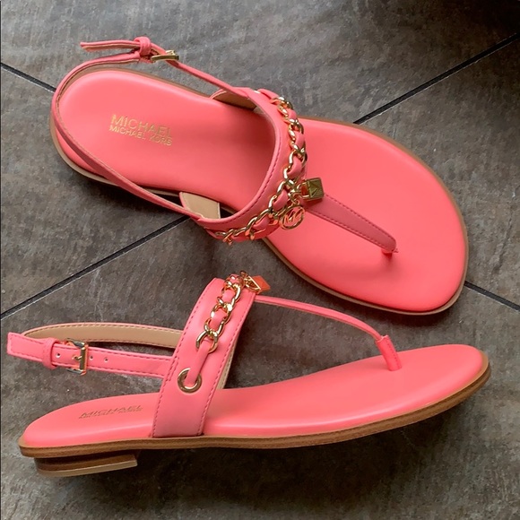 MICHAEL KORS ELSA THONG NAPPA PU GRAPEFRUIT - Picture 14 of 16